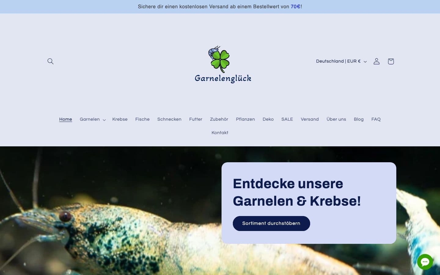 Startseite von Garnelenglück