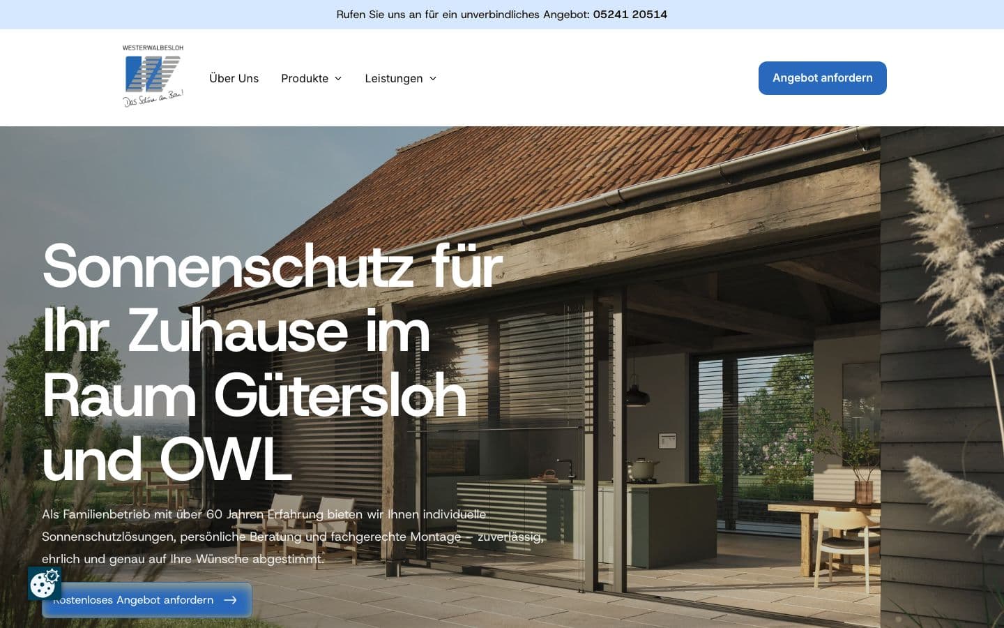 Startseite von Sonnenschutz Westerwalbesloh